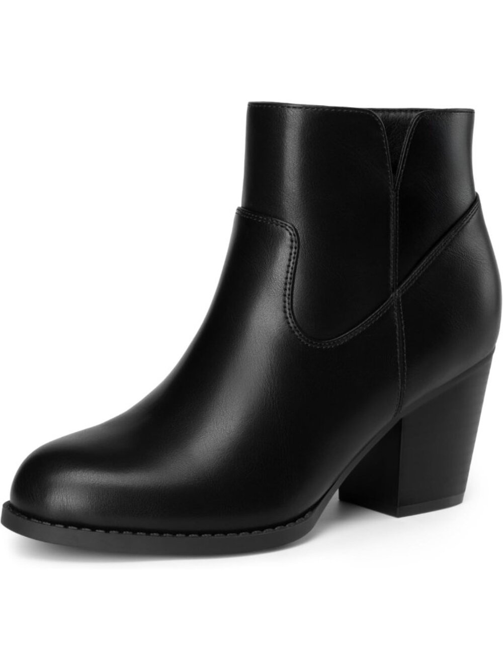 Chic Women's High Heel Ankle Booties with Side Zipper - Stylish Short Boots